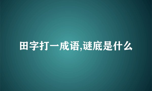 田字打一成语,谜底是什么