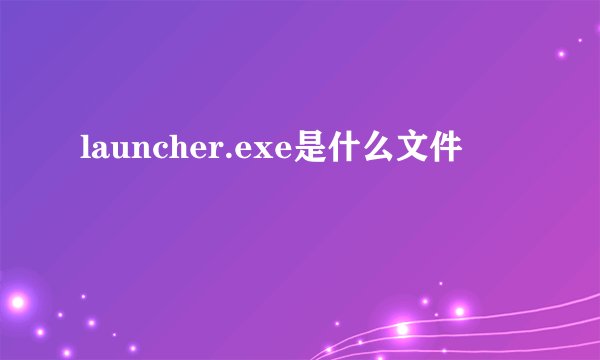 launcher.exe是什么文件