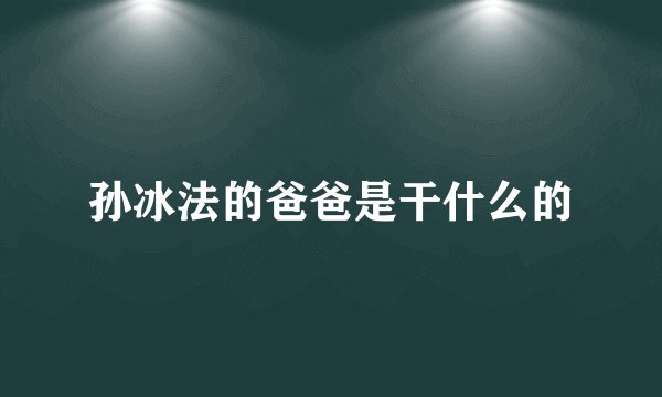 孙冰法的爸爸是干什么的