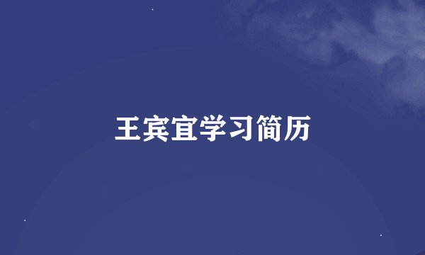 王宾宜学习简历