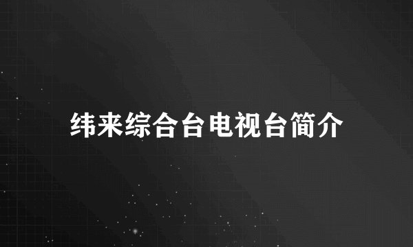 纬来综合台电视台简介
