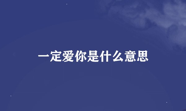 一定爱你是什么意思