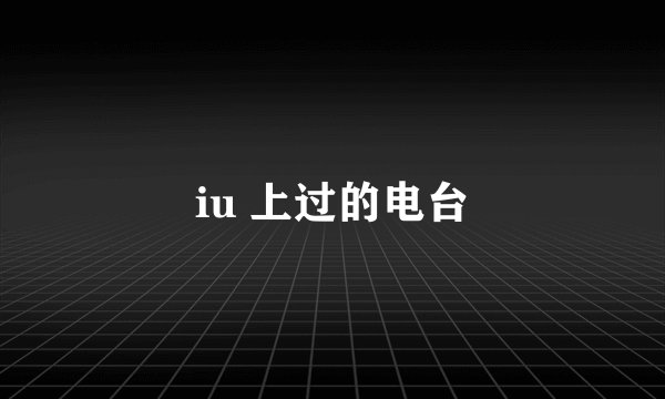 iu 上过的电台