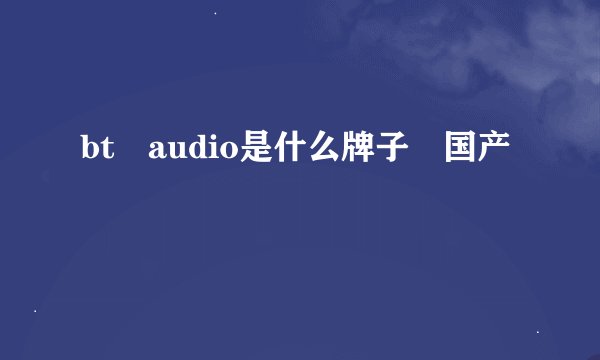 bt audio是什么牌子 国产