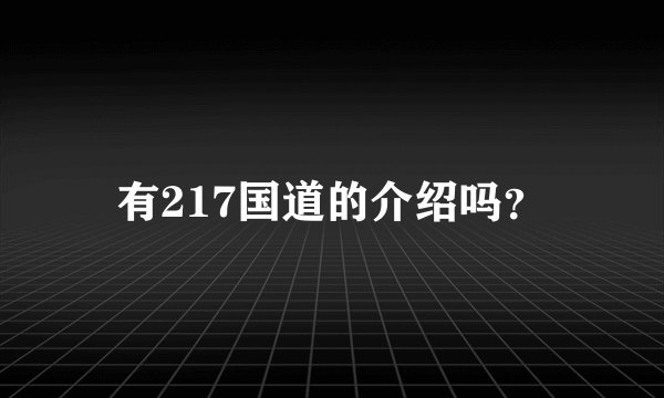 有217国道的介绍吗？