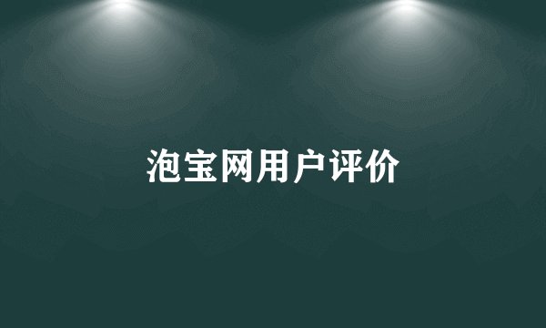 泡宝网用户评价