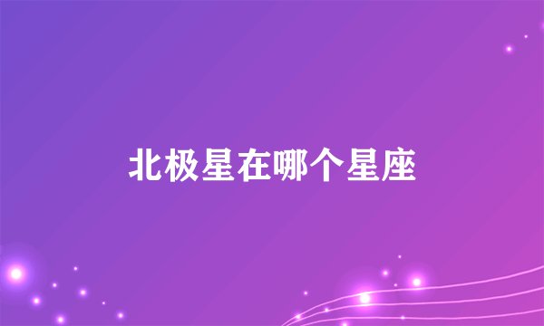 北极星在哪个星座