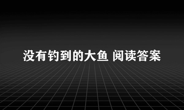 没有钓到的大鱼 阅读答案