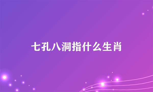 七孔八洞指什么生肖