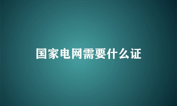 国家电网需要什么证