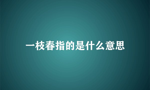 一枝春指的是什么意思