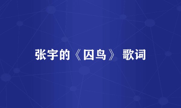 张宇的《囚鸟》 歌词