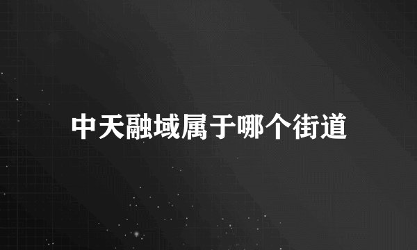中天融域属于哪个街道