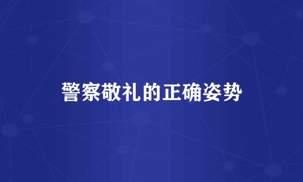 警察敬礼的正确姿势