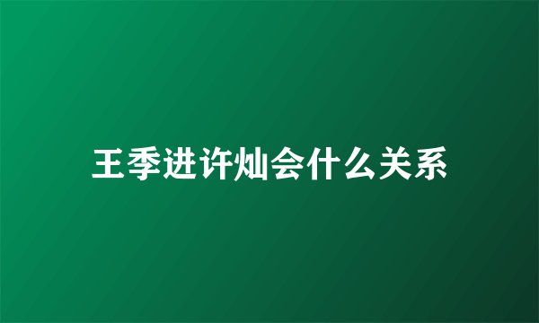 王季进许灿会什么关系