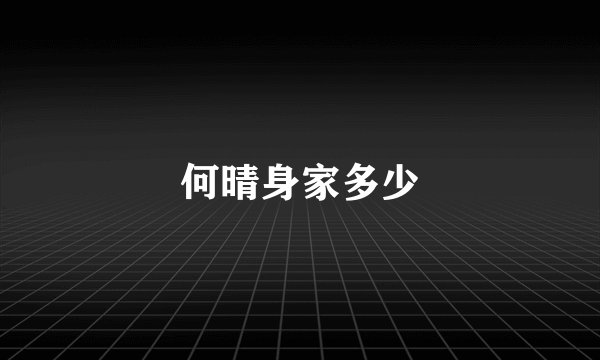 何晴身家多少
