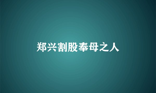 郑兴割股奉母之人