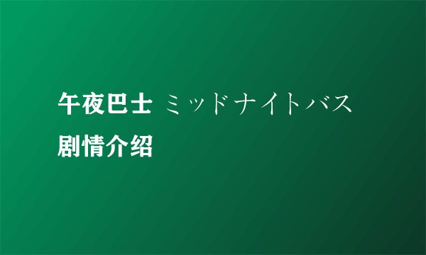 午夜巴士 ミッドナイトバス剧情介绍