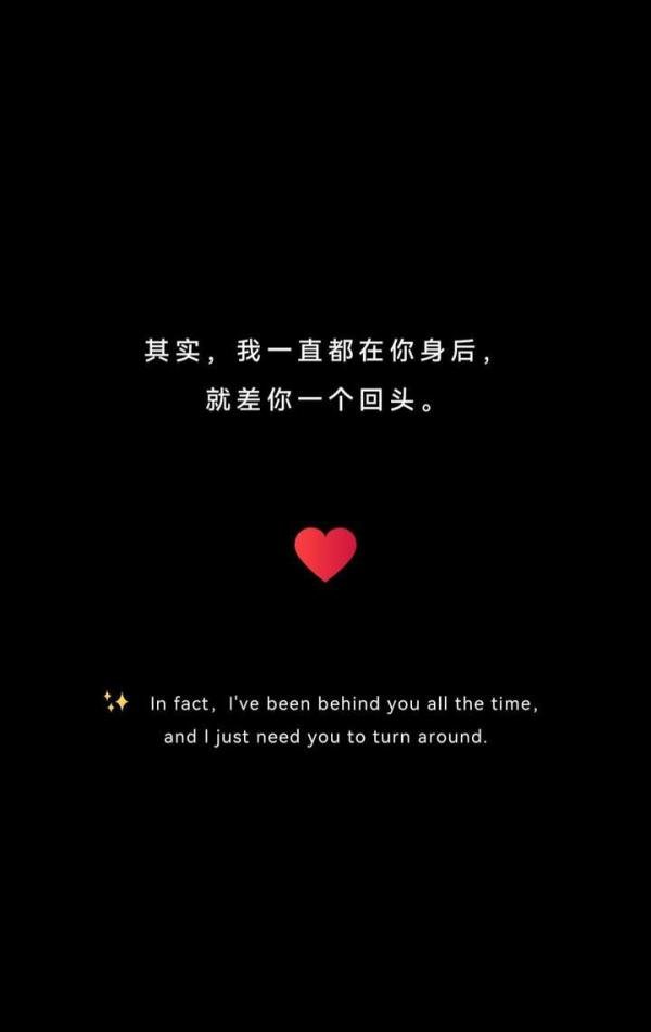 其实，我一直都在你身后，就差你一个回头