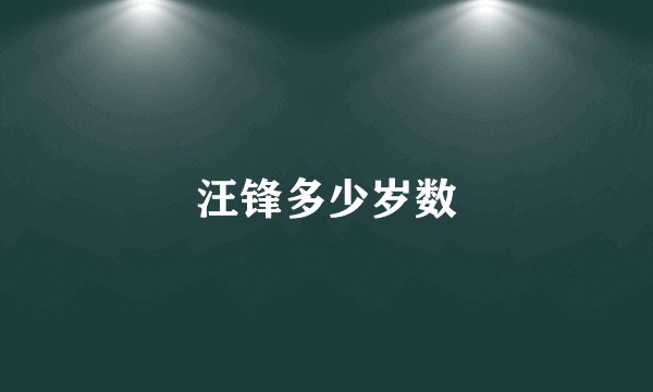 汪锋多少岁数