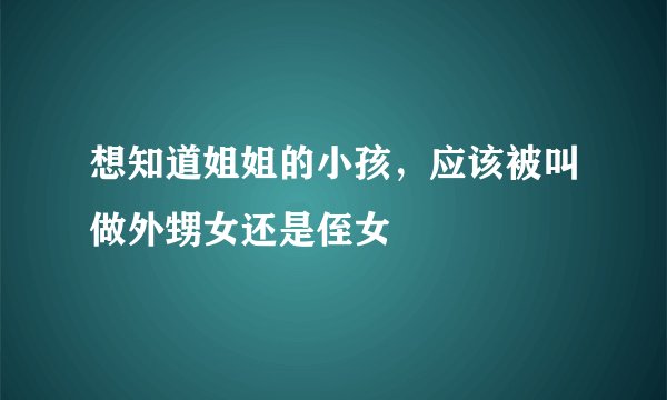 想知道姐姐的小孩，应该被叫做外甥女还是侄女