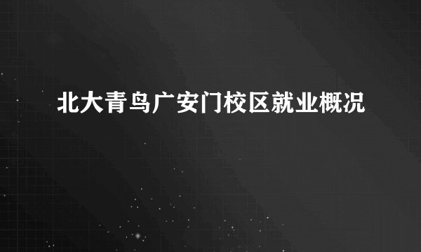 北大青鸟广安门校区就业概况