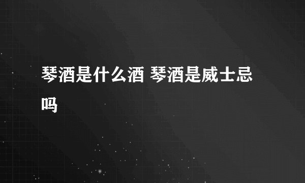 琴酒是什么酒 琴酒是威士忌吗