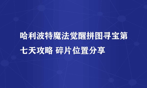 哈利波特魔法觉醒拼图寻宝第七天攻略 碎片位置分享