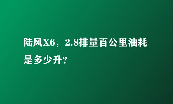 陆风X6，2.8排量百公里油耗是多少升？