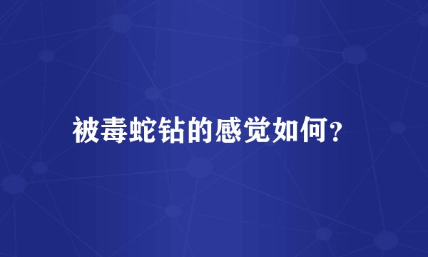 被毒蛇钻的感觉如何？