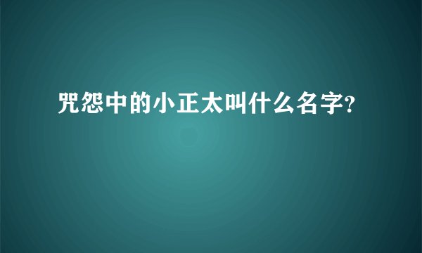 咒怨中的小正太叫什么名字？