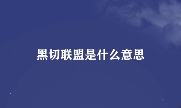 黑切联盟是什么意思