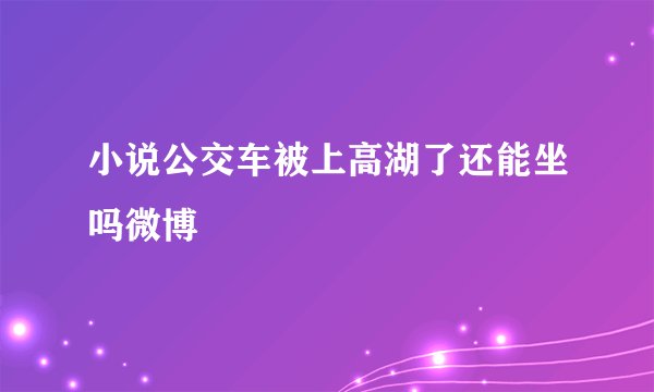 小说公交车被上高湖了还能坐吗微博