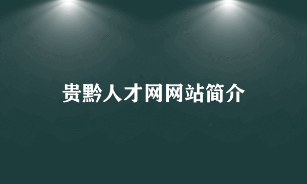 贵黔人才网网站简介
