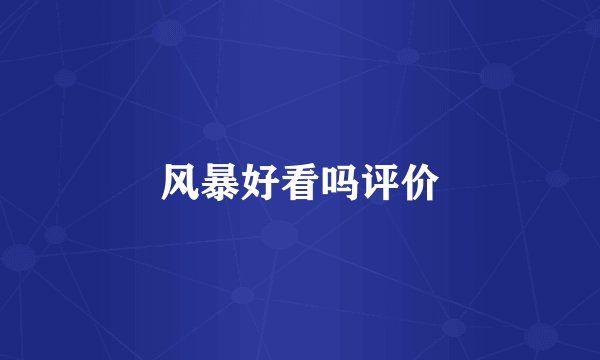风暴好看吗评价