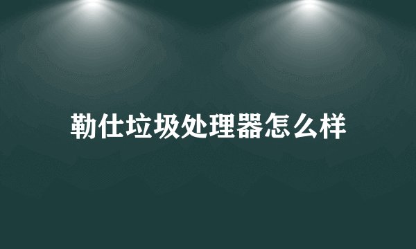 勒仕垃圾处理器怎么样