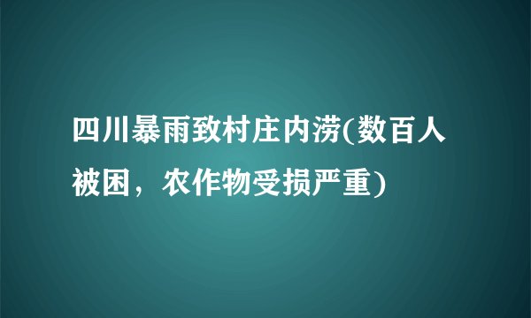四川暴雨致村庄内涝(数百人被困，农作物受损严重)
