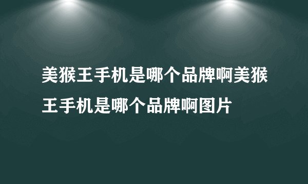 美猴王手机是哪个品牌啊美猴王手机是哪个品牌啊图片
