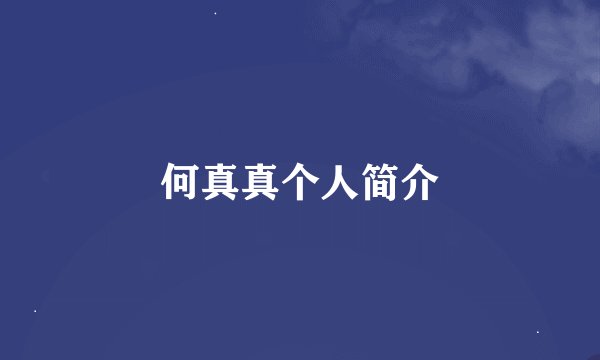 何真真个人简介