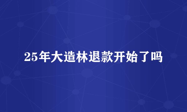 25年大造林退款开始了吗