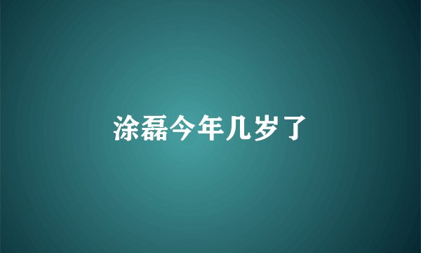 涂磊今年几岁了
