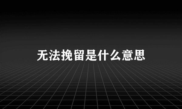 无法挽留是什么意思