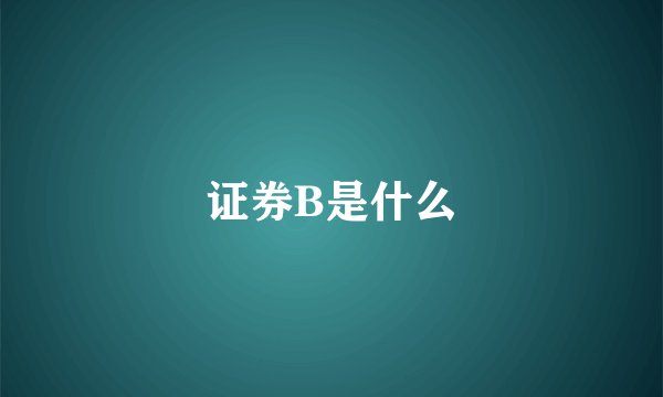 证券B是什么