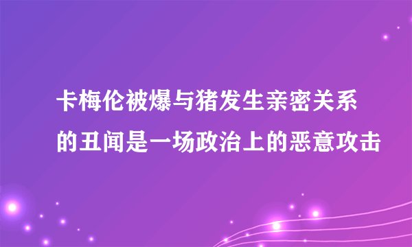 卡梅伦被爆与猪发生亲密关系的丑闻是一场政治上的恶意攻击