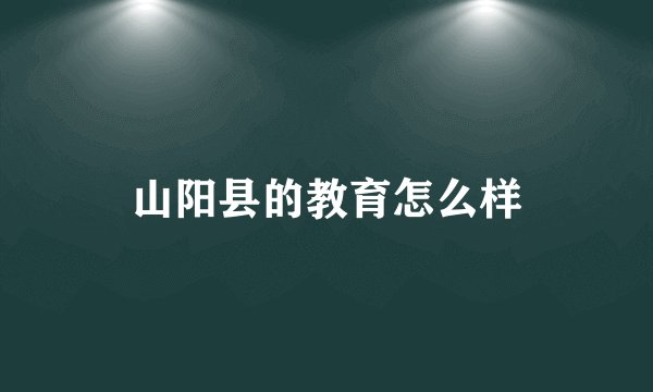 山阳县的教育怎么样
