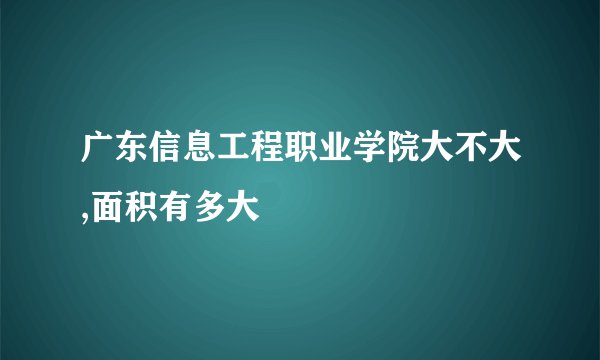 广东信息工程职业学院大不大,面积有多大