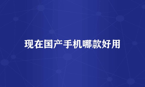 现在国产手机哪款好用
