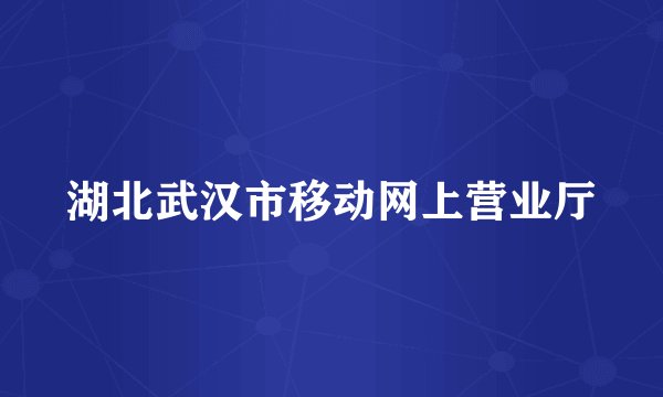 湖北武汉市移动网上营业厅