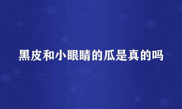 黑皮和小眼睛的瓜是真的吗