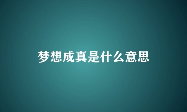 梦想成真是什么意思